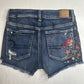 American Eagle Hi Rise Shortie 6 Next Level Stretch X Denim Floral Embroidery