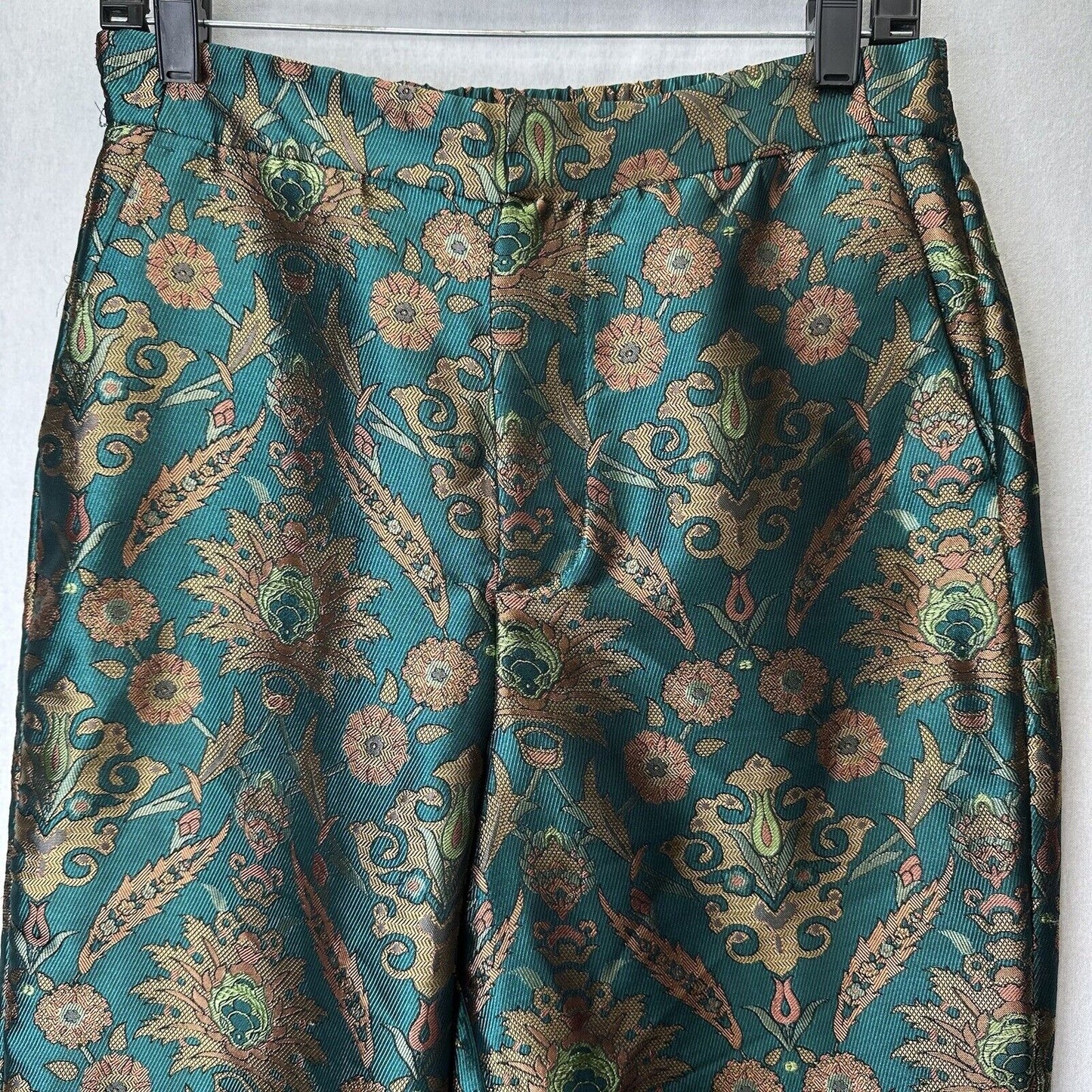 Maeve Pants Small Melyssa Jacquard Straight Ankle Trouser Boho Anthropologie