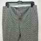 J Jill Pants 14 Straight Ankle Black White Plaid Pull On Cuffed Career Knit NEW