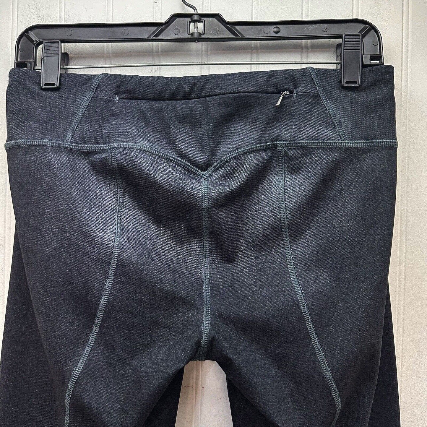 Lucy Legging Medium Black Womens Stretch Workout Gym Active Back Zip Pocket EUC