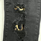 Judy Blue Jeans 13 31 Skinny Black Stretch Denim Leopard Animal Patch Distressed