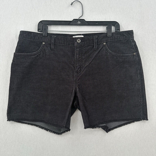 Carve Designs Shorts Womens 14 Oahu Relaxed Boyfriend Black Corduroy Fray *Big