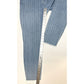 Good American Jeans Women 14 32 Good Legs Crop Skinny Blue Stripes Denim Fray