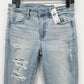 American Eagle Jeans Women 8 Long Lowrise Jegging Next Level Blue Distress NEW