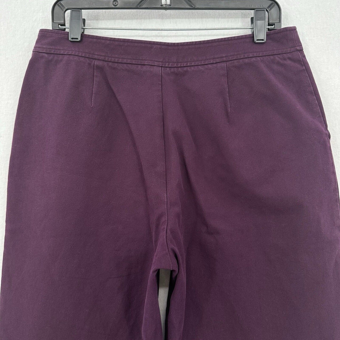 St John Sport Pants Womens 12 Wide Leg Ankle Purple Zip Career Contemporary