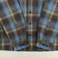 Territory Ahead Shirt Mens Medium Button Up Blue Gray Plaid Western Cowboy EUC