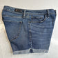 Abercrombie Fitch Harper Lowrise Midi Shorts 27/4 Denim Blue Jean Cuffed Fray