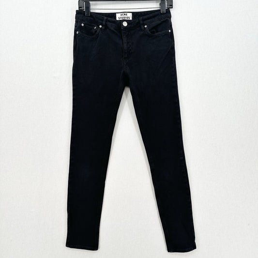 Acne Studios Jeans Womens 27 Skinny Black Skin 5 Stretch Denim *Flaw