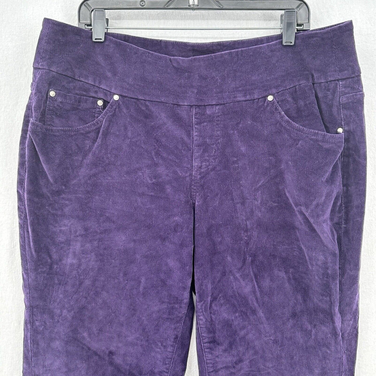 Jag Jeans Womens 14W Corduroy Straight Purple Preppy Pull On *See Measurements