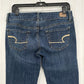 American Eagle Jeans Womens 8 Long Artist Flare Blue Denim Rodeo Cowboy Western