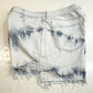 American Eagle Shorts Womens 18 Tie Dye Blue Highest Rise Mom Denim Fray *Flaw