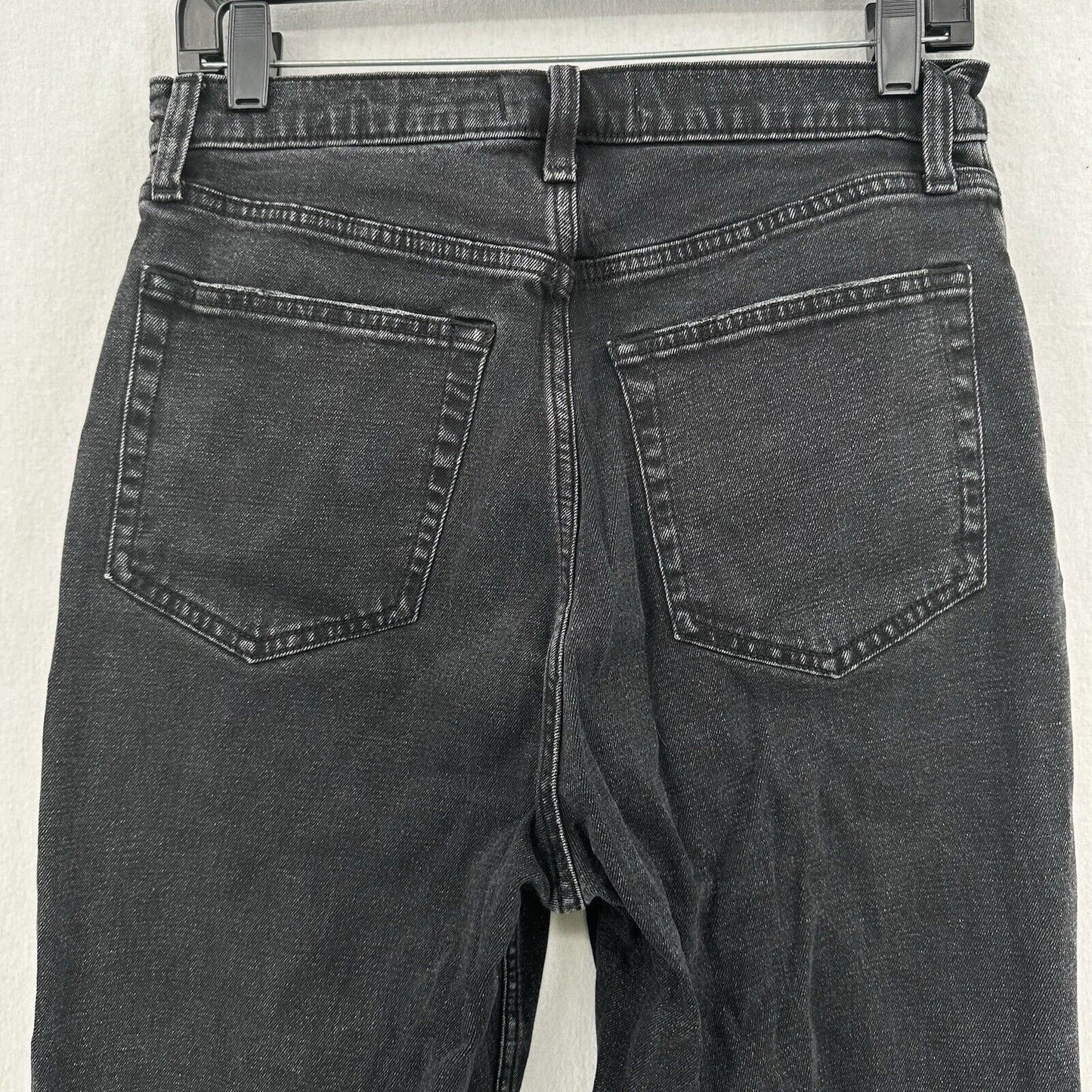 Abercrombie Fitch Jean 30 10 Ankle Straight Ultra High Rise Curve Black Distress