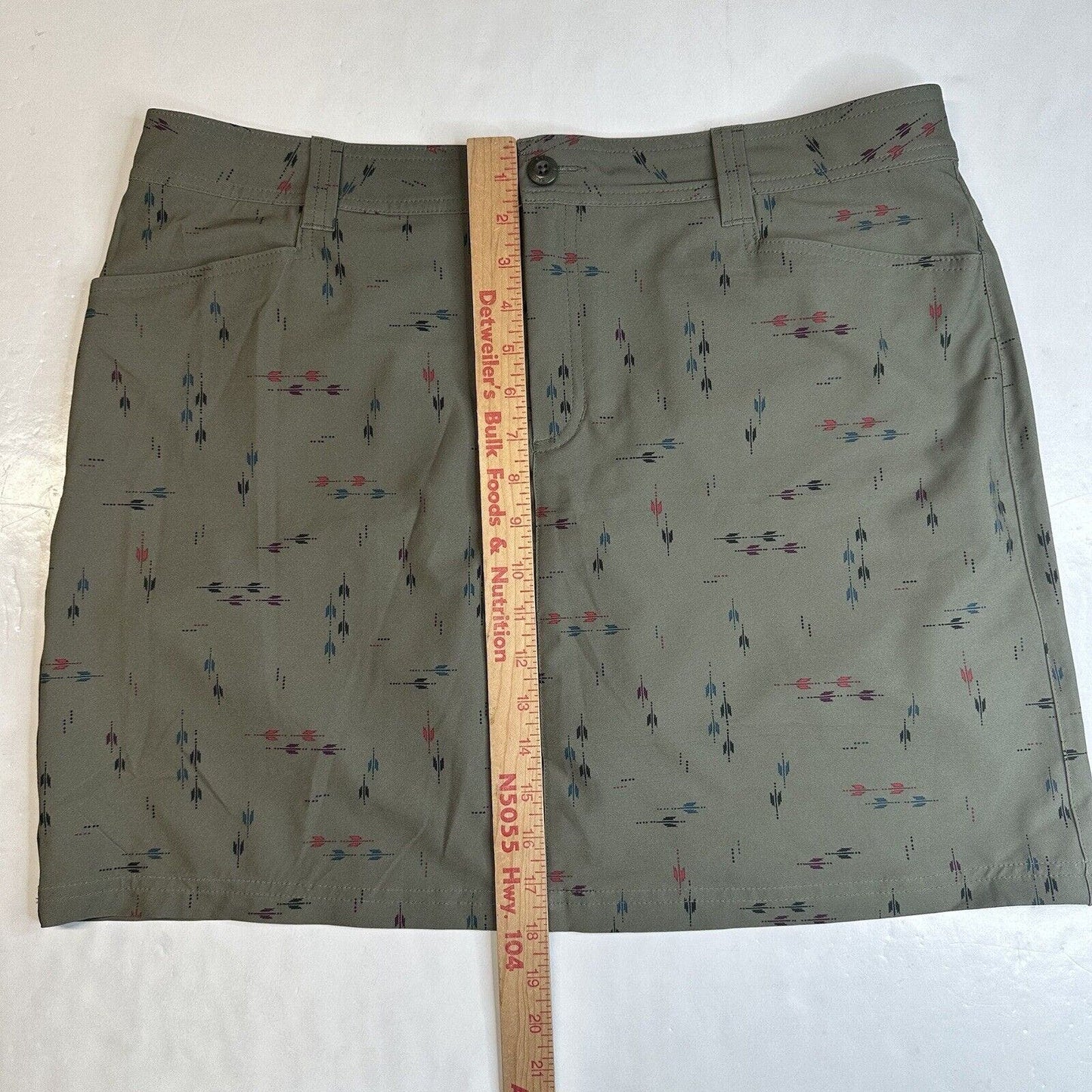 Eddie Bauer Skort Womens 16 Green Active Casual Golf Hiking Skirt/Shorts EUC