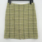 Theory Skirt Womens 4 Green Yellow Wool Woven Check Mini Lined Academia Preppy