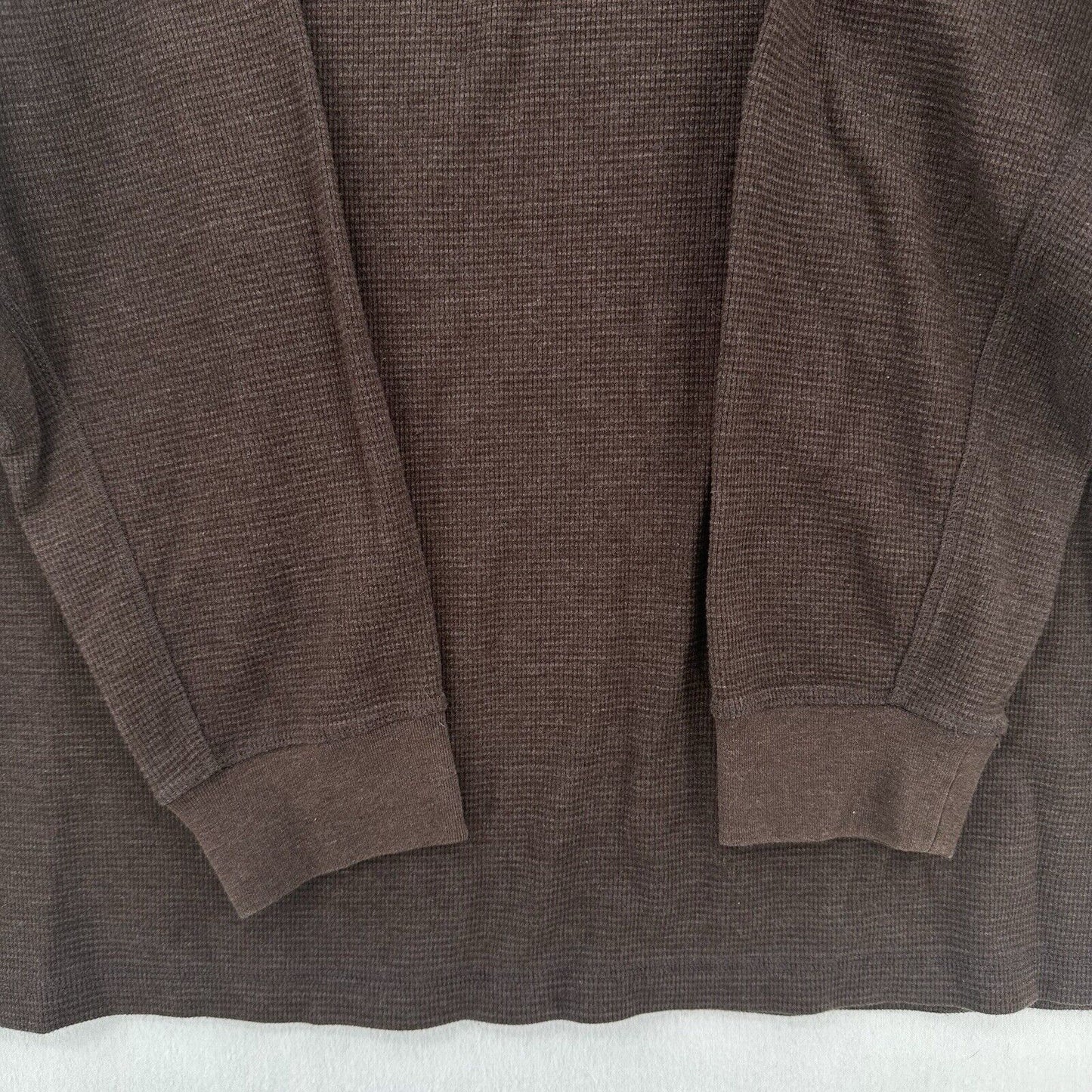 Duluth Trading Shirt Mens 2XL Henley Waffle Knit Thermal Brown Long Sleeve Work