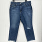 Good American Jeans Womens 22 Good Straight Blue Denim Distressed Fray EUC