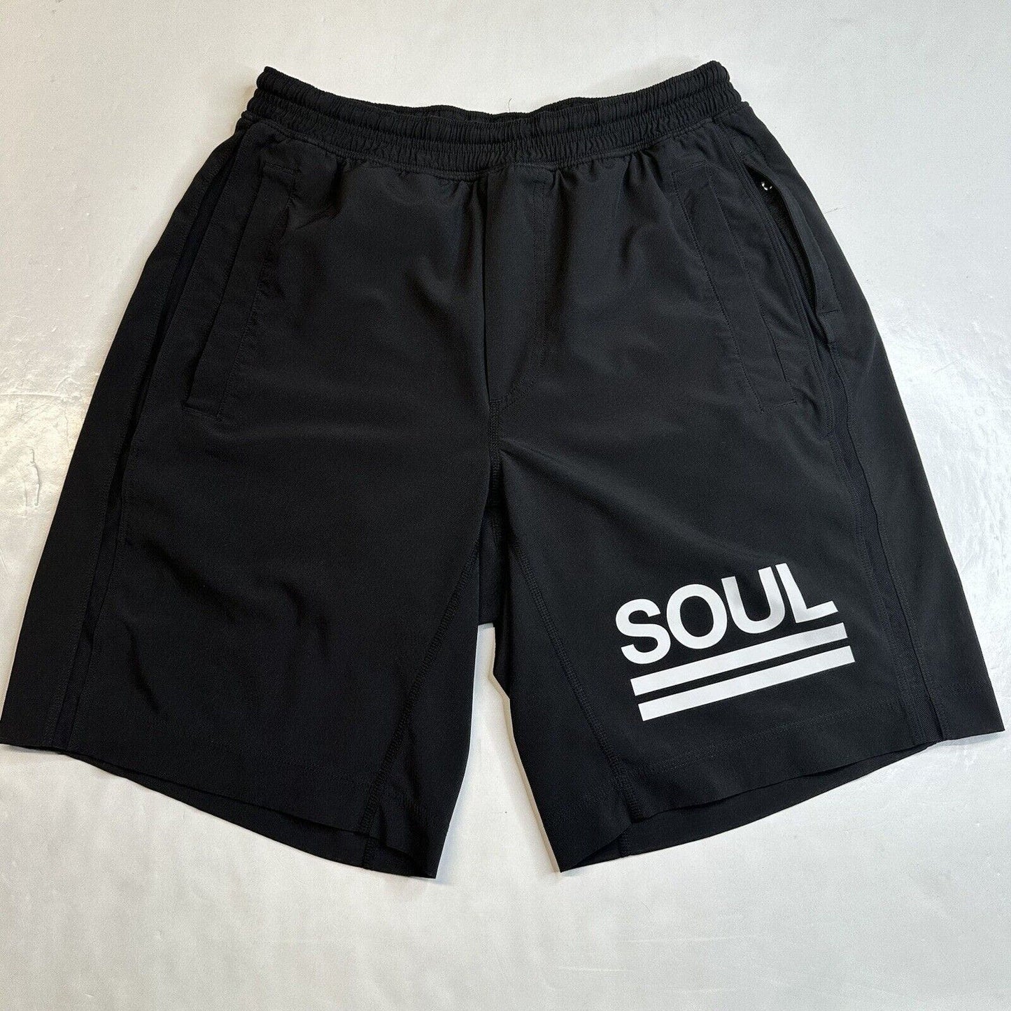 Lululemon Shorts Mens Medium Pace Breaker Lined Black 9" Soul Cycle Workout EUC