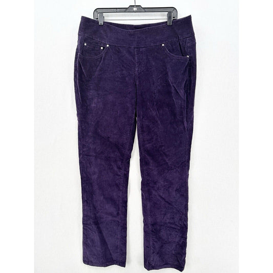 Jag Jeans Womens 14W Corduroy Straight Purple Preppy Pull On *See Measurements