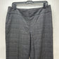 Chicos Pants 2 Womens 12 Gray Plaid Wide Leg Trouser Career Knit Stretch EUC