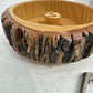 Vintage Walnut Nut Bowl With Nut Cracker & 4 Picks 8" Rustic Wood Farmhouse Dish