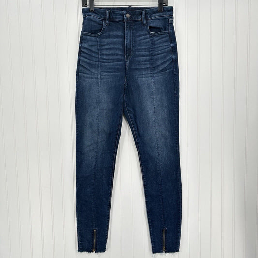 American Eagle Jeans Womens 10 Curvy Highest Rise Jegging Blue Seams Zippers EUC