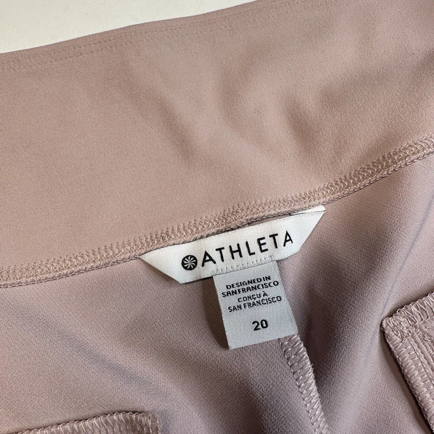 Athleta Pants Womens 20 Pink Endless High Rise Ankle Stretch Pockets *Mark