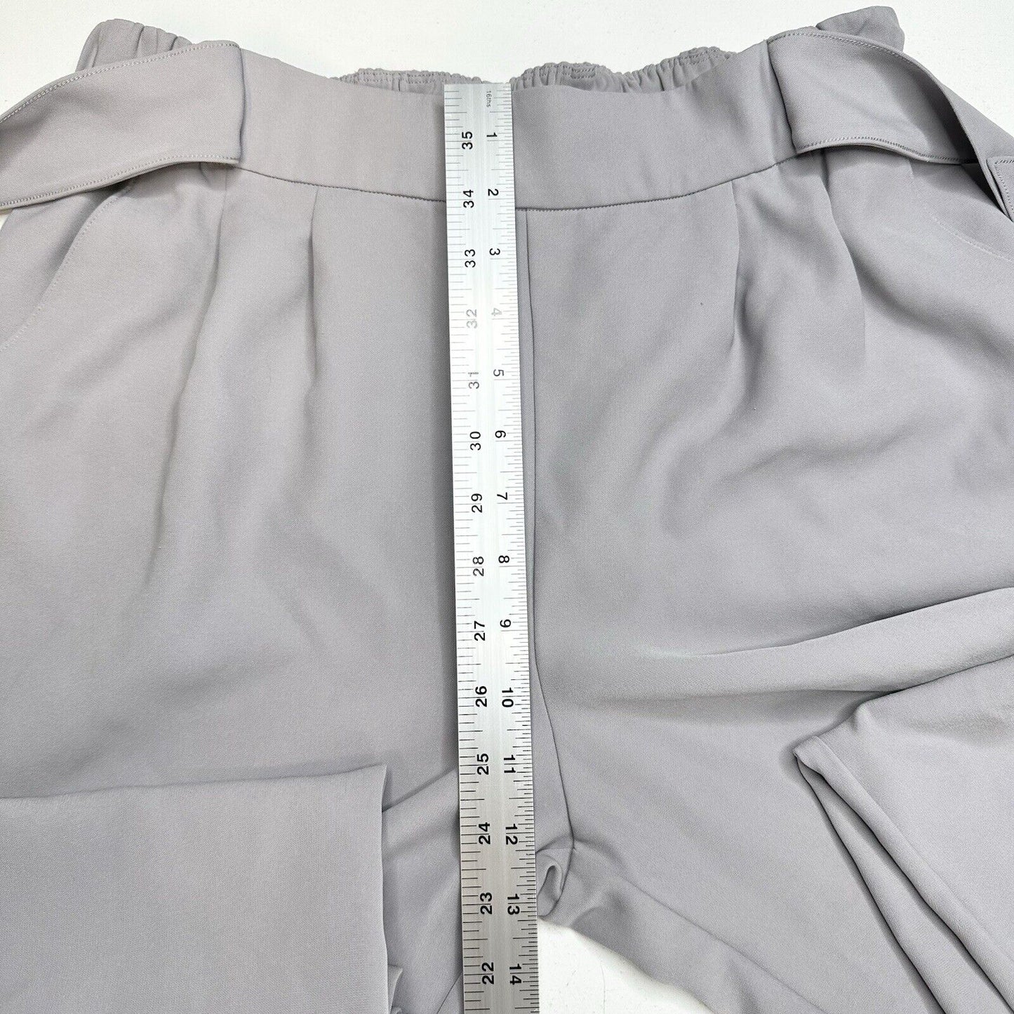 Lululemon Pants Women 10 Noir Wide Leg Ankle High Rise Gray Belted Flowy Coastal