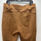 Spanx Leggings Womens 1X Faux Suede Brown Caramel Pull On Pants Slimming EUC