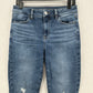 American Eagle Jeans 10 Hi Rise Jegging Next Level Stretch Blue Distress Grunge