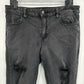 American Eagle Jeans Womens 14 Jegging Faded Black Stretch Denim Grunge Distress