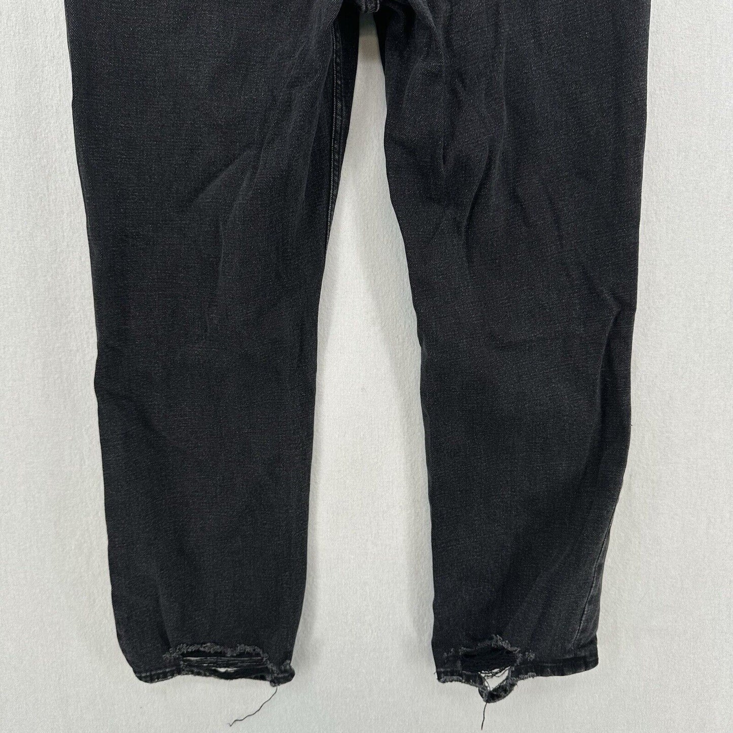 Abercrombie Fitch Jean 30 10 Ankle Straight Ultra High Rise Curve Black Distress