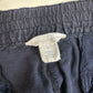 Caslon Linen Crop Pants Womens Sz Large Navy Blue Pull On Pants Pockets