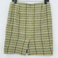 Theory Skirt Womens 4 Green Yellow Wool Woven Check Mini Lined Academia Preppy