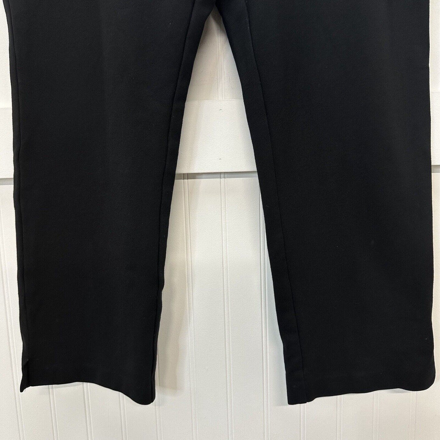 Chicos Pants 3 US 16 XL Ponte Knit Crop Black Stretch Pull On Tummy Panel Career