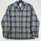 Territory Ahead Shirt Mens Medium Button Up Blue Gray Plaid Western Cowboy EUC