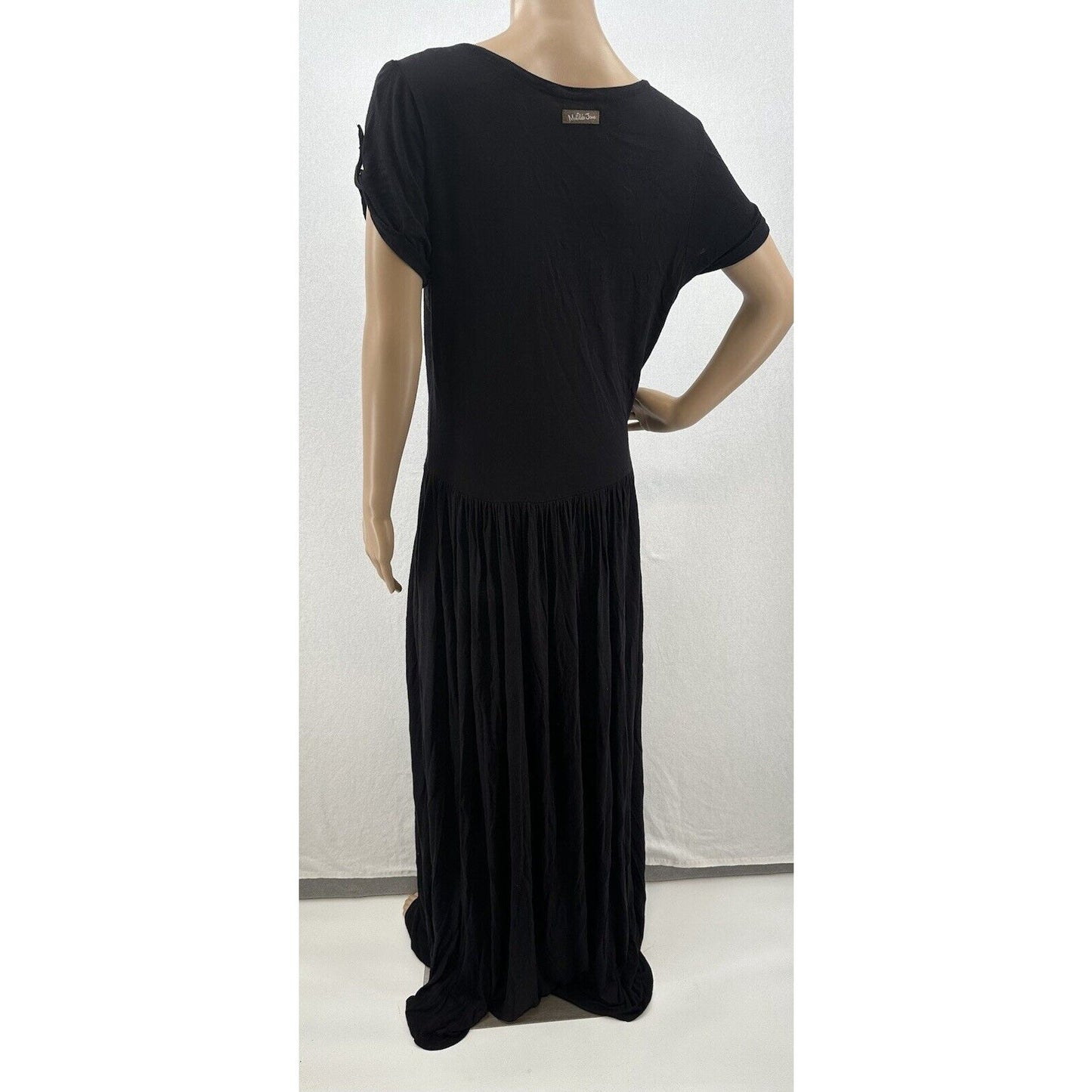 Matilda Jane Dress Women XL Maxi Long Black Rayon Pockets Coastal Beach Vacation