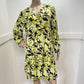 Anthropologie Maeve Dress Large Petite Yellow Floral Amber Tiered Tunic NEW