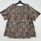 Catherines Top Womens 2X Brown Beige Safari Lightweight Blouse Shirt Tassels