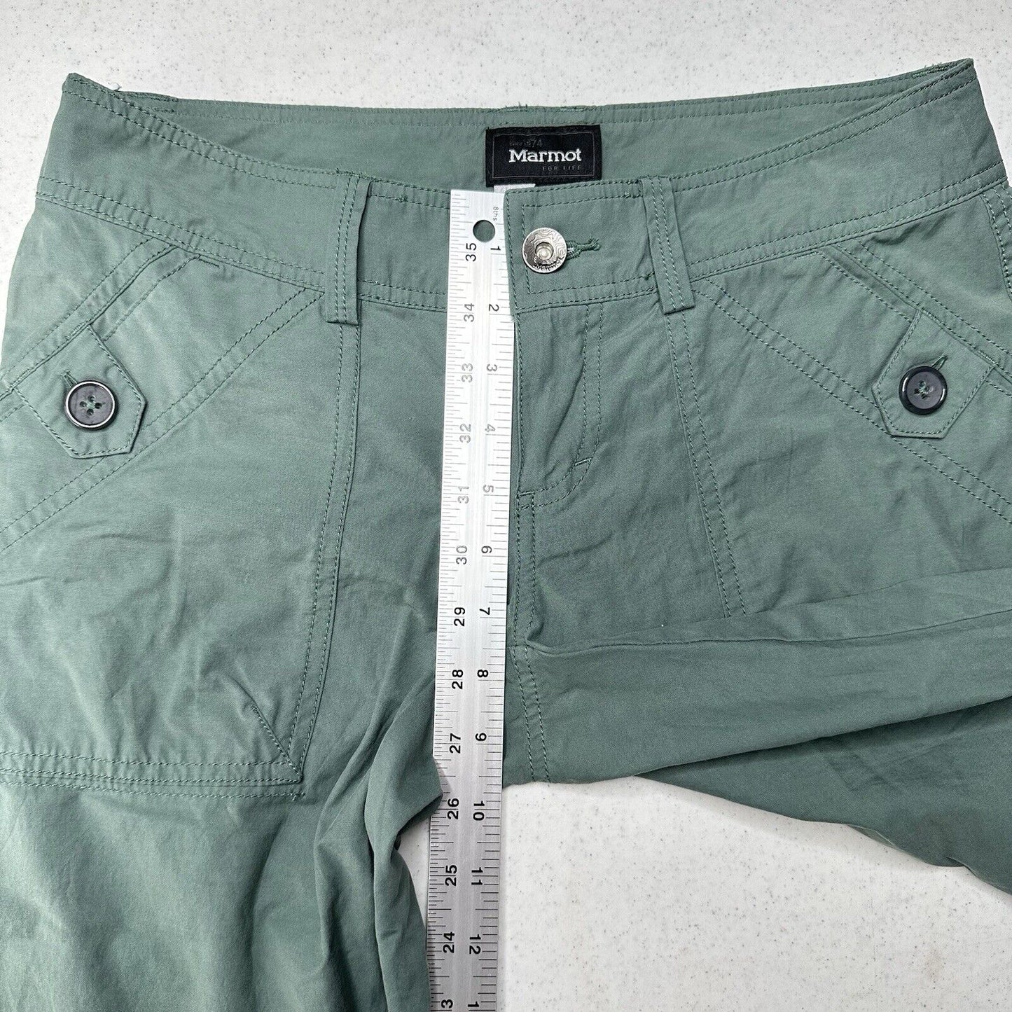 Marmot Pants Womens 4 Ginny Convertible Green Hiking Roll Up Gorpcore *Spot