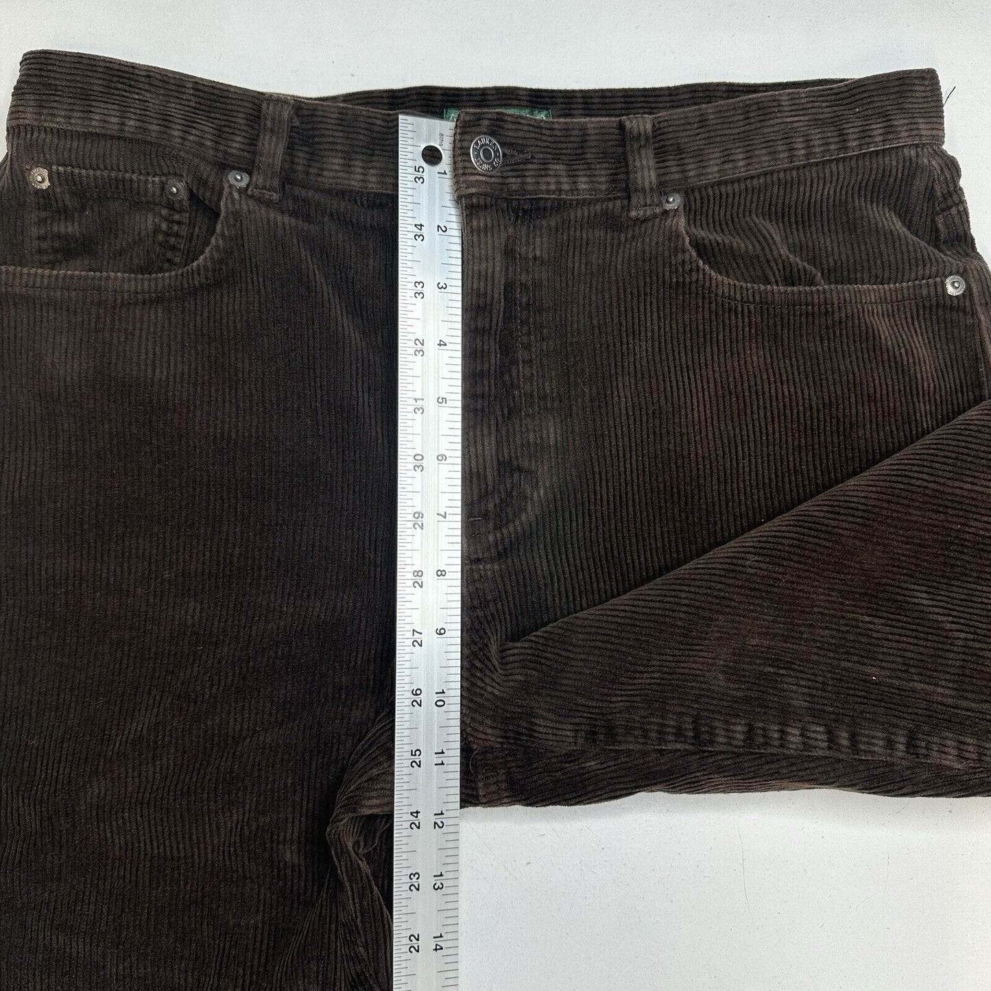 Lauren Ralph Lauren Jeans Womens 12 Corduroy Pants Bootcut Hi Rise Brown Preppy