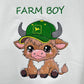 Highland Cow Sweatshirt John Deere Farm Boy Embroidered Unisex Crewneck