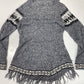 Grupo Brisanti Fuzzy Alpaca Blend Knit Sweater Gray Hooded Soft Fringe *No Size