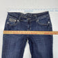 Grace In LA Capri Sz 7 Lowrise Denim Cropped Blue Jeans Rhinestones Jewels