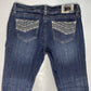 Grace In LA Capri Sz 7 Lowrise Denim Cropped Blue Jeans Rhinestones Jewels