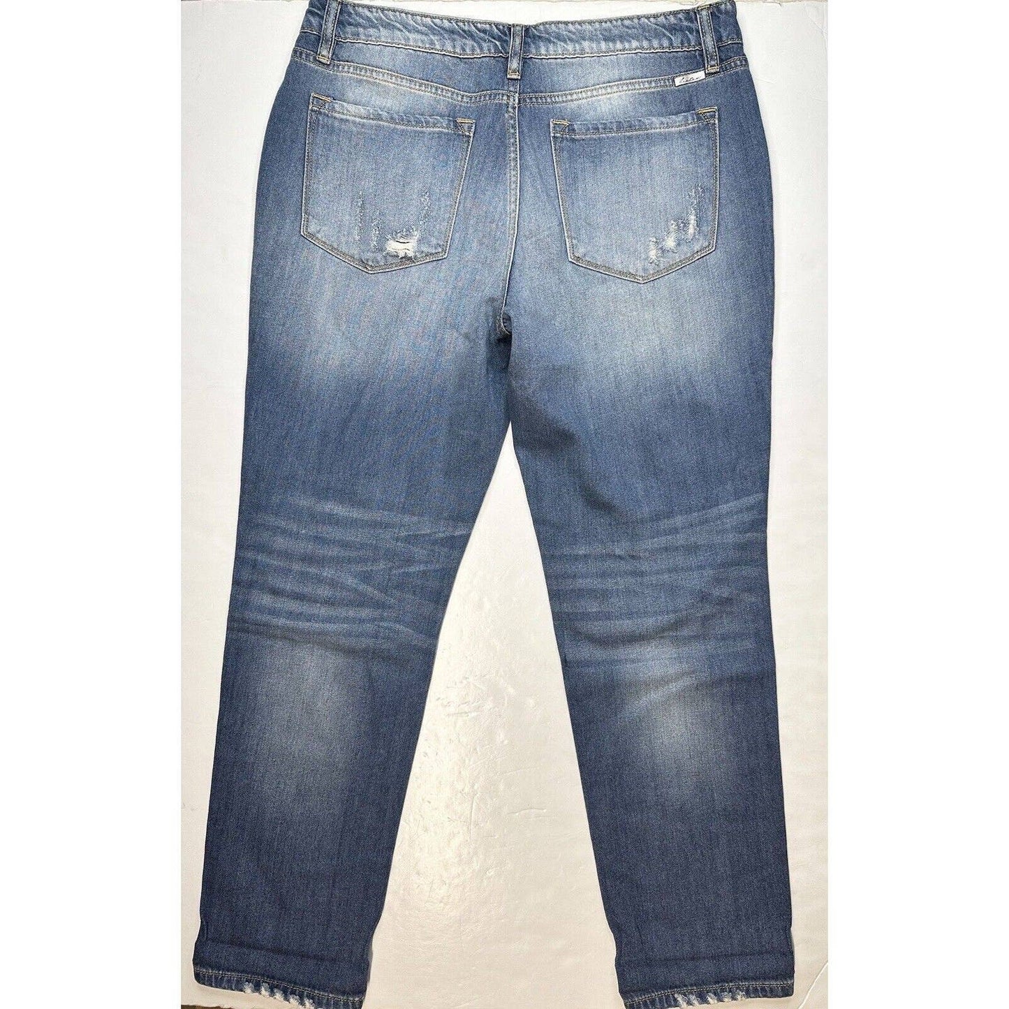 Kancan Boyfriend Jeans Womens 11/29 Blue Relaxed Fit Denim Distressed Holes EUC