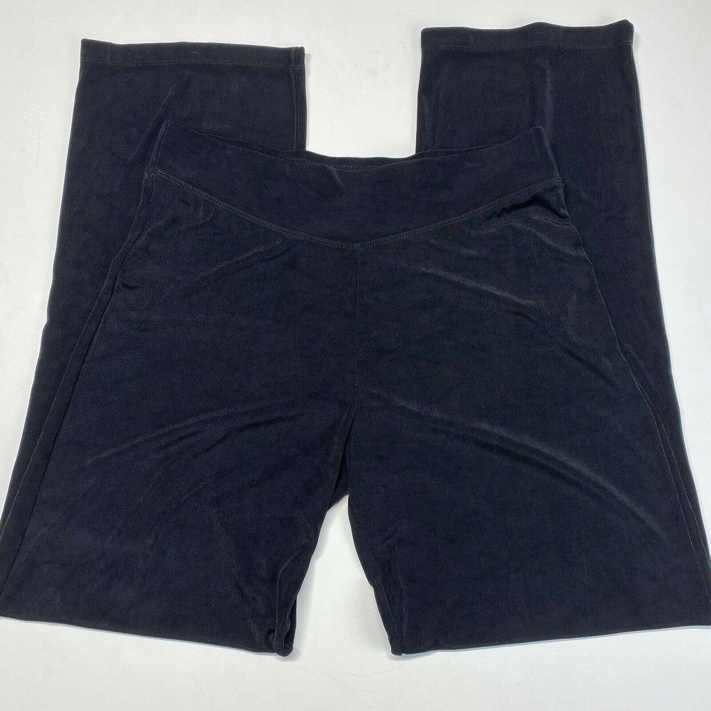 Picadilly Fashions Slinky Knit Straight Pant Sz Medium Black Stretch Acetate EUC