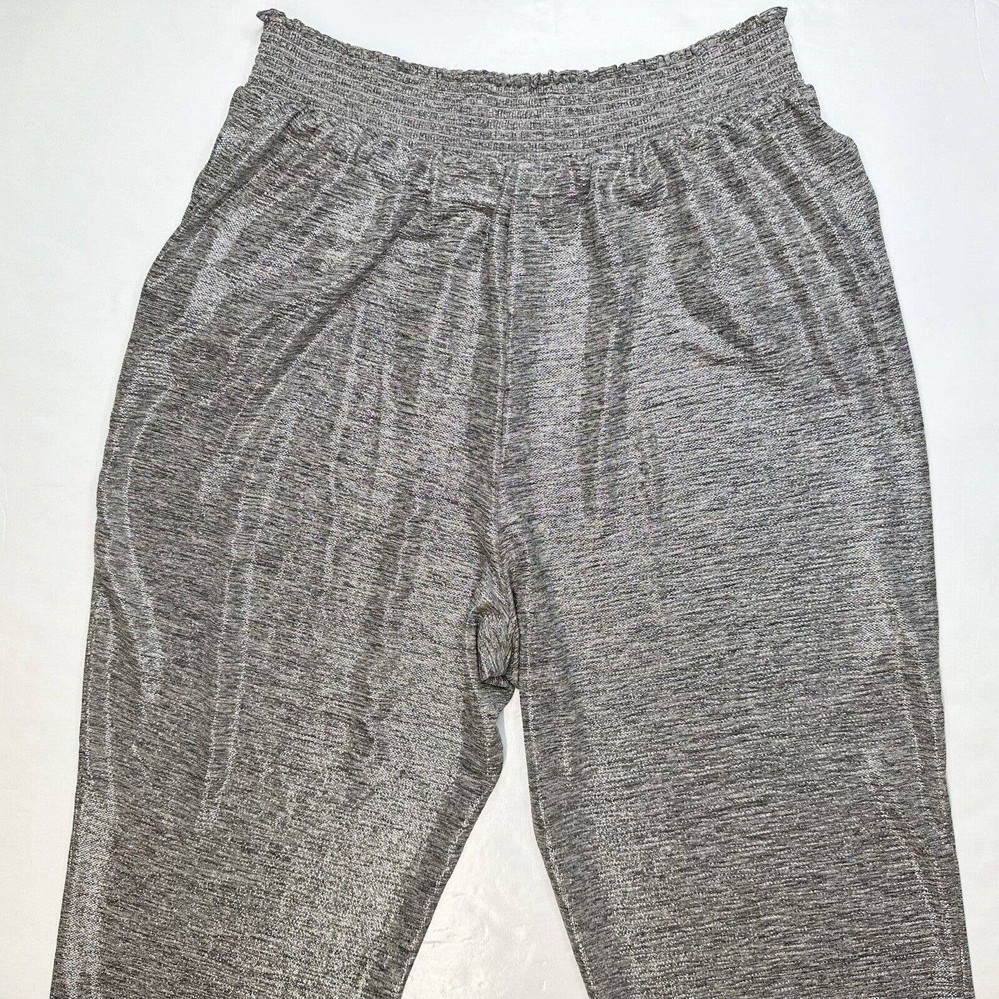 Anthropologie Melora Silver Metallic Jogger Sz Large Pull On Casual Pant Elastic