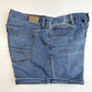 American Eagle Mom Shorts 12 High Rise Denim Blue Jean Cuffed Short Medium Wash