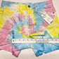 Judy Blue Tie Dye Rainbow Short Sz Small Stretch Denim Raw Hem Fray Colorful NEW