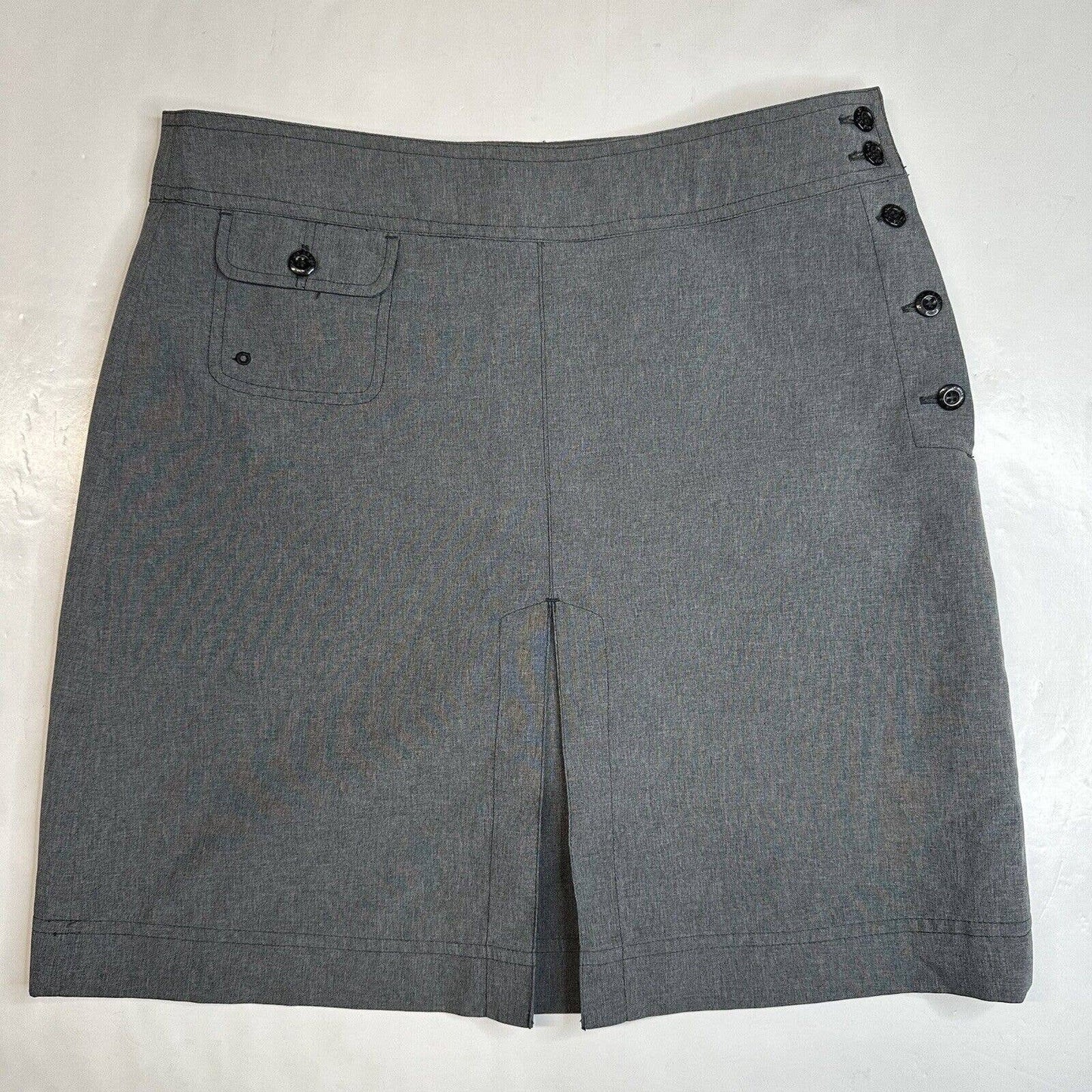 Lole Skort Womens Sz 4 Gray Polyester Casual Button Side Skirt/Shorts